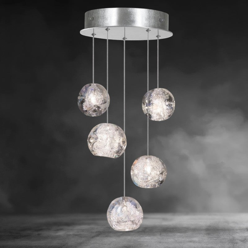 Nature-inspired round crystal Chandelier
